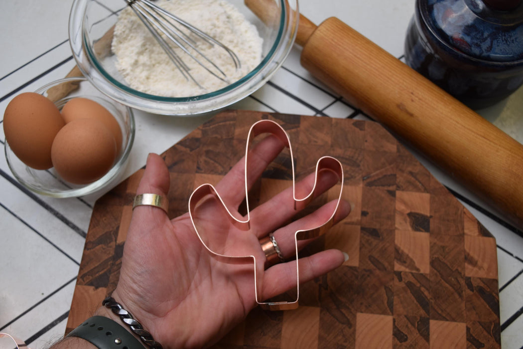Copper Cactus Cookie Cutter - Simple Southwestern Cookie Cutter, 5.25 x 4.25 inches, Made in USA