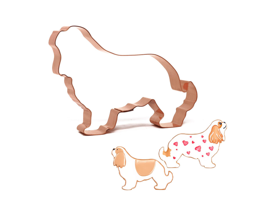 Copper Cavalier King Charles Spaniel Cookie Cutter, Dog Cookie Cutter, 5 x 3.5 inches, Made in USA