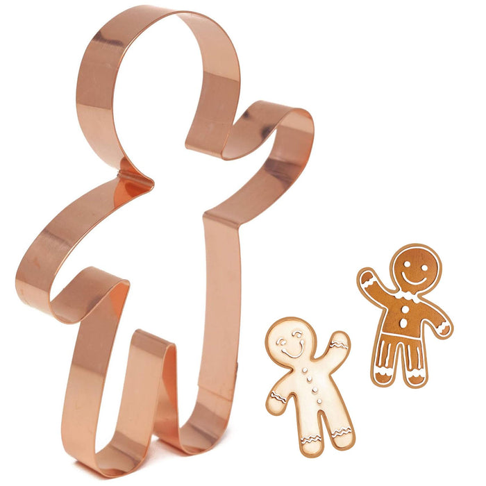 Copper Gingerbread Man Cookie Cutter - Christmas Design (6 x 4.25 inches) - Made in USA
