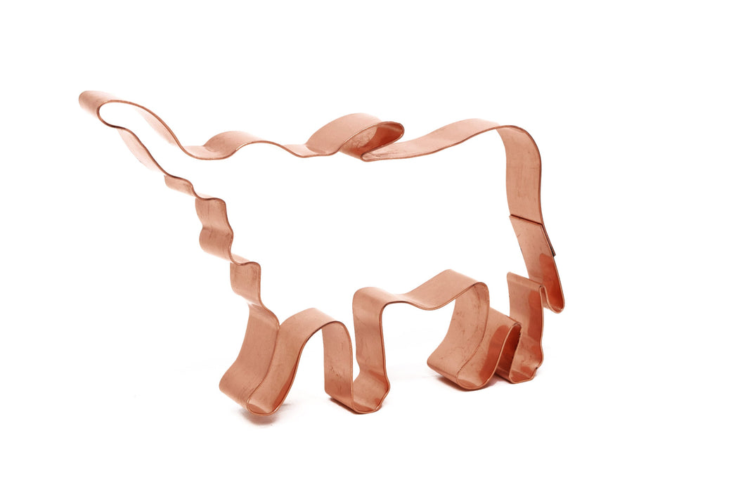 Copper Longhorn Bull Cookie Cutter, Animal Cookie Cutter, 5 x 3 inches, Made in USA
