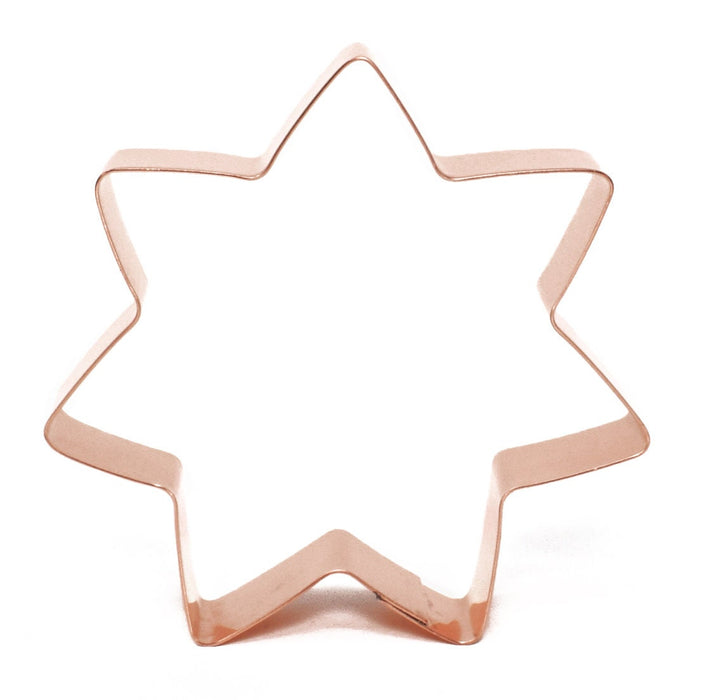 Copper Seven-Sided Star Badge Cookie Cutter – Western Cookie Cutter, 3.5 Inches, Made in USA