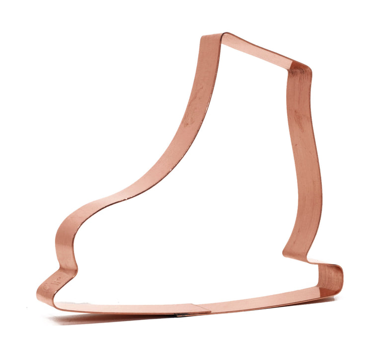 Copper Ice Skate Cookie Cutter - Christmas Cookie Cutter, 4.75 x 4 inches, Made in USA