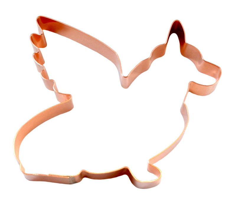 Copper Corgi Angel Dog Cookie Cutter, 4.5 x 3.75 inches, Made in USA