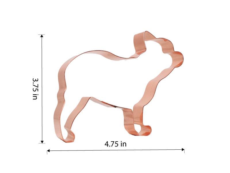 Copper French Bulldog Cookie Cutter - Dog Breed Cookie Cutter, 4.75 x 3.75 Inches, Made in USA