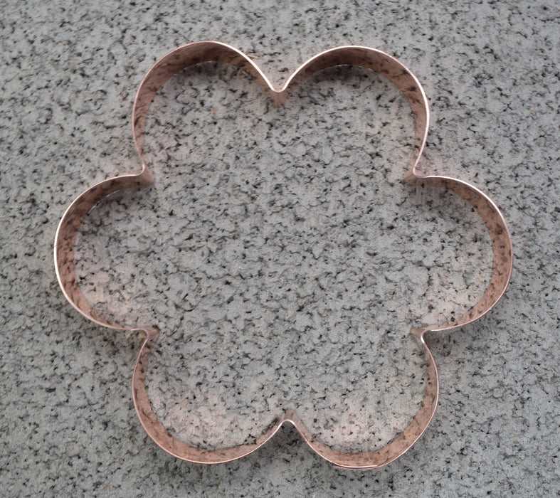 Copper Flower Cookie Cutter - Retro Floral Design (5.25 x 5 inches) - Made in USA