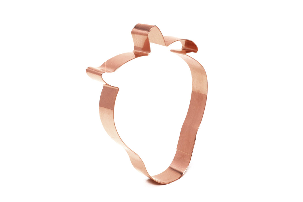 Big Copper Strawberry Cookie Cutter, Fruit Design 5 x 4 inches, Made in USA