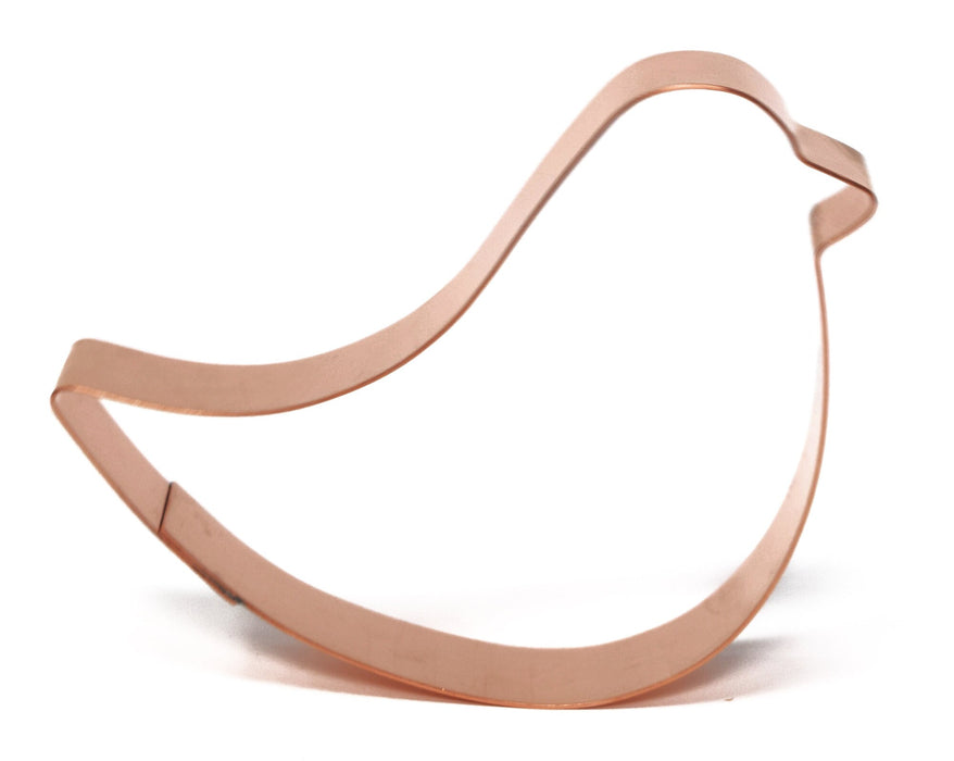 Copper Bird Cookie Cutter - Simple Bird Cookie Cutter, 4 x 3.25 inches, Made in USA