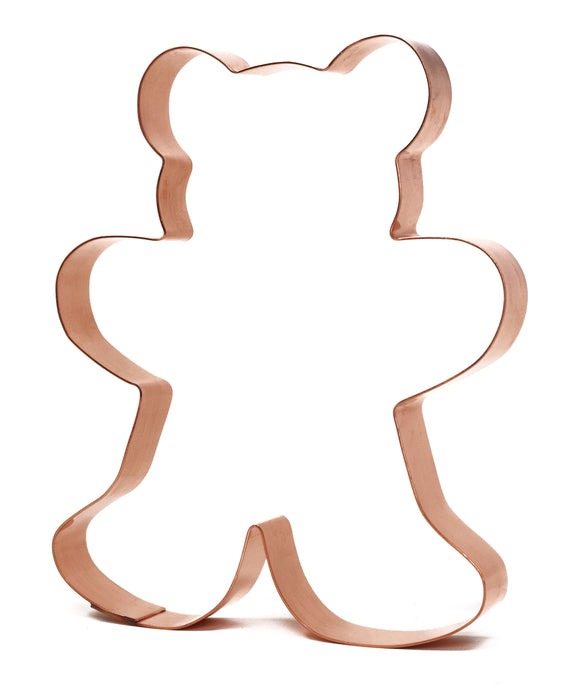Big Copper Teddy Bear Cookie Cutter - Animal Cookie Cutter, 5.75 x 4.5 Inches, Made in USA