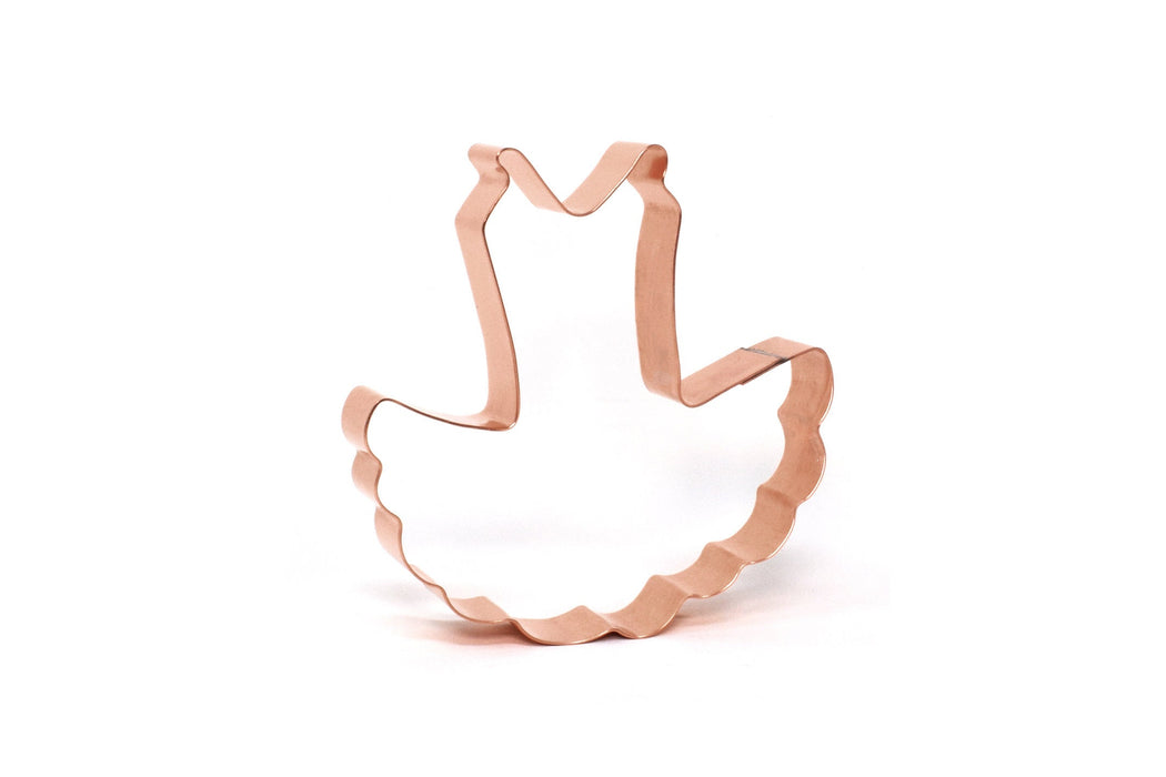 Copper Tutu Cookie Cutter, Ballet Cookie Cutter, 4.5 x 4 inches, Made in USA