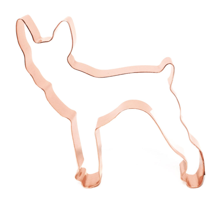 Copper Toy Fox Terrier Dog Cookie Cutter, 4.5 x 4 inches, Made in USA