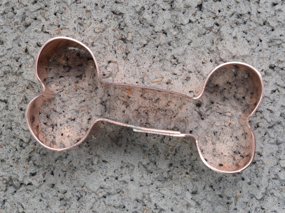 Little Copper Dog Bone Cookie Cutter, 2.5 x 1.25 inches, Made in USA