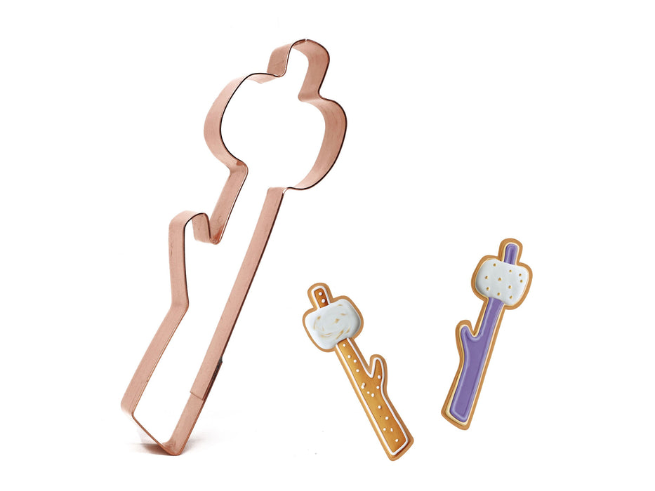 Copper Marshmallow Stick Cookie Cutter - Camping Cookie Cutter, 5 x 1.5 Inches, Made in USA