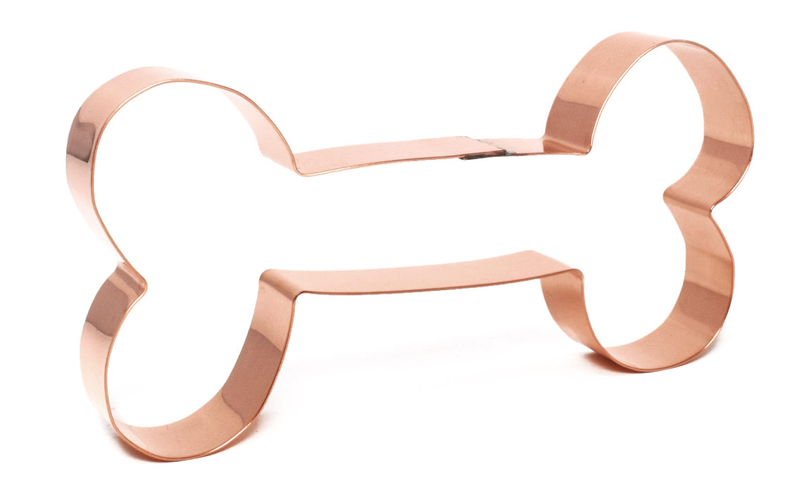 Big Copper Dog Bone Cookie Cutter, 8 x 4 inches, Made in USA