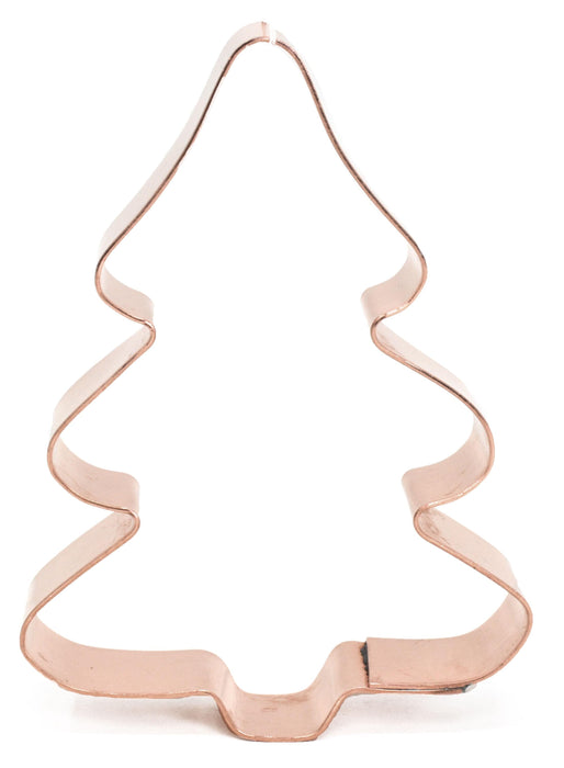 Copper Christmas Tree Cookie Cutter - (4 x 3.25 inches) - Made in USA