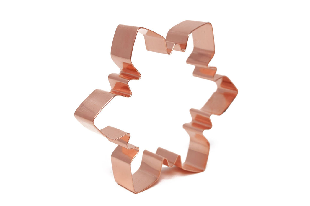 Copper Snowflake Cookie Cutter - Christmas Design (4 x 3.5 inches) - Made in USA