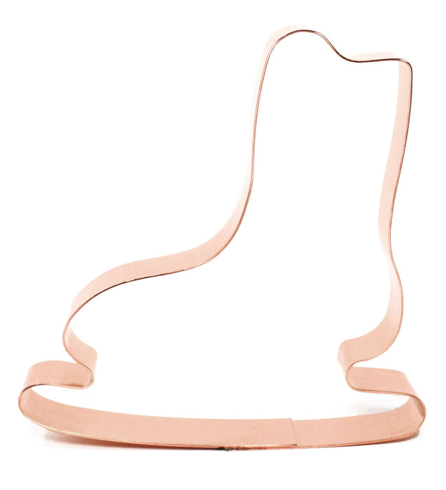 Copper Ice Skate Cookie Cutter - Christmas Cookie Cutter, 4 x 4.25 Inches, Made in USA