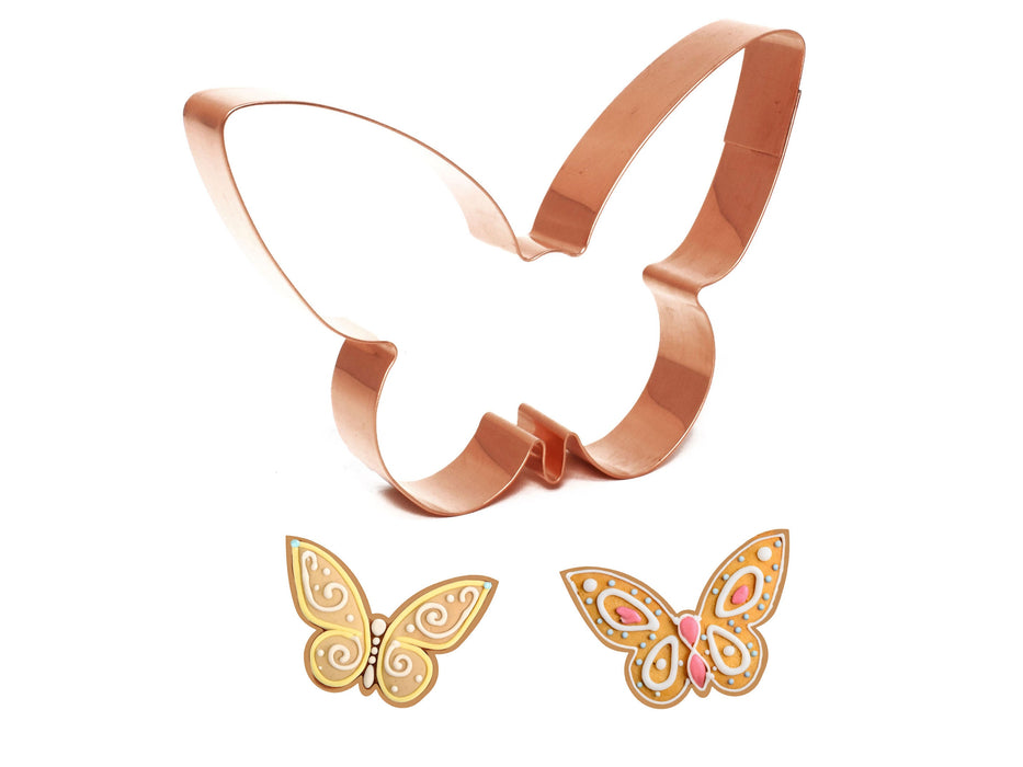Copper Butterfly Cookie Cutter - Insect Cookie Cutter, 4.75 x 3.25 inches, Made in USA