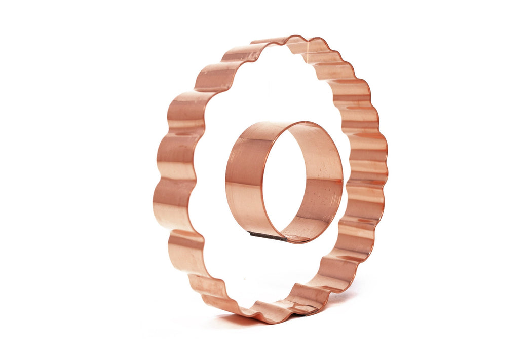 Copper Holiday Wreath Cookie Cutter - Christmas Design (3.75 inches) - Made in USA