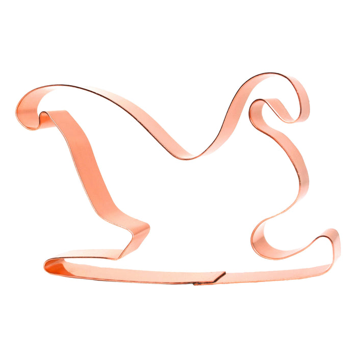Copper Sleigh Cookie Cutter - Christmas Cookie Cutter, 4.5 x 3 inches, Made in USA