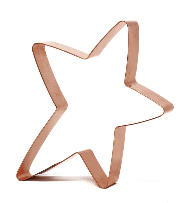 Copper Star Cookie Cutter - Folk Art Cookie Cutter, 4.5 x 3.5 Inches, Made in USA