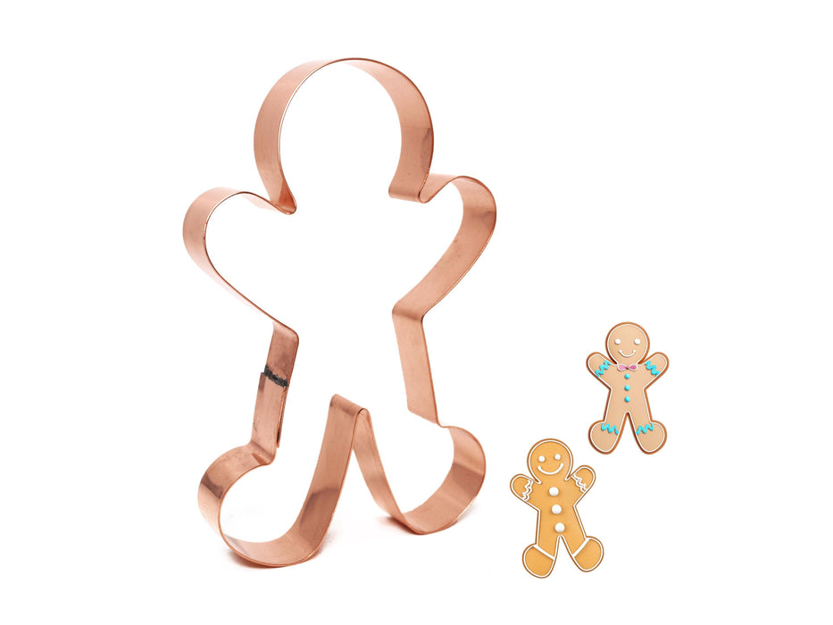 Copper Gingerbread Man Cookie Cutter - Christmas Cookie Cutter, 5.5 x 4 Inches, Made in USA