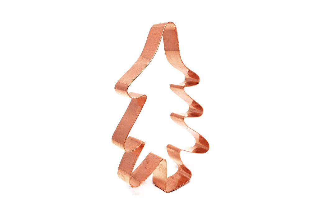 Copper Primitive Christmas Tree Cookie Cutter - Winter Design (5 x 3.25 inches) - Made in USA