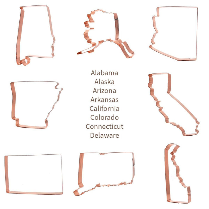 Handmade Copper State Cookie Cutter - USA Made – Choose Any U.S. State
