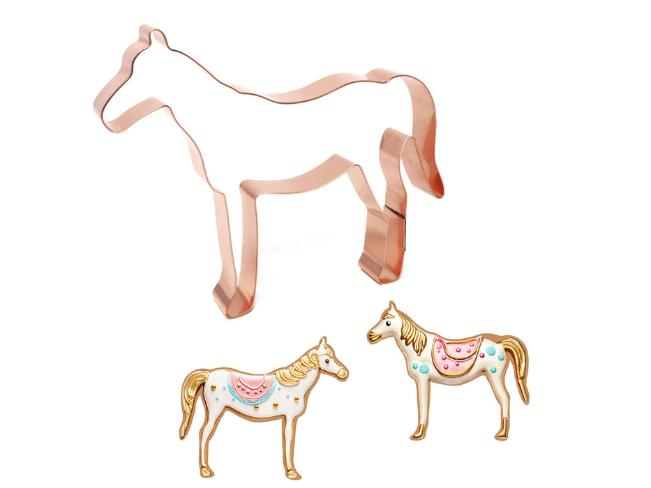 Copper Horse Cookie Cutter - Animal Cookie Cutter, 5.5 x 4.25 inches, Made in USA