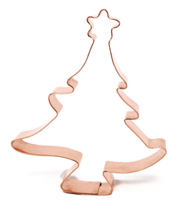 4 inch Copper Christmas Tree w/ Star Cookie Cutter, Christmas Cookie Cutter, Made in USA