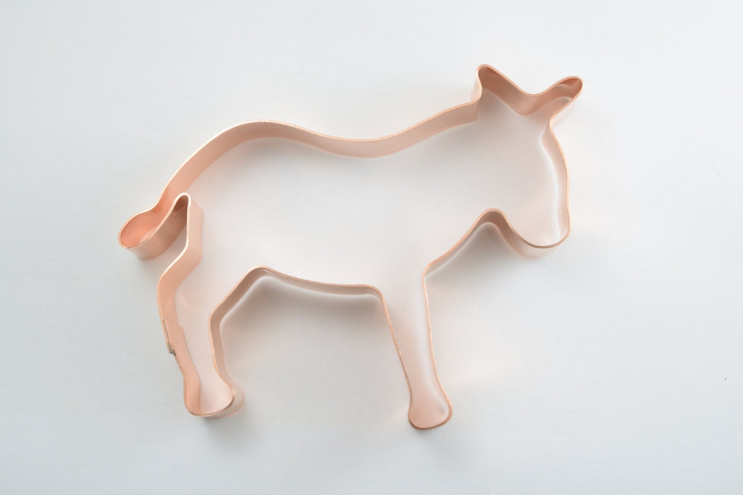 Copper Donkey Cookie Cutter - Animal Cookie Cutter, 4.5 x 3.5 inches, Made in USA
