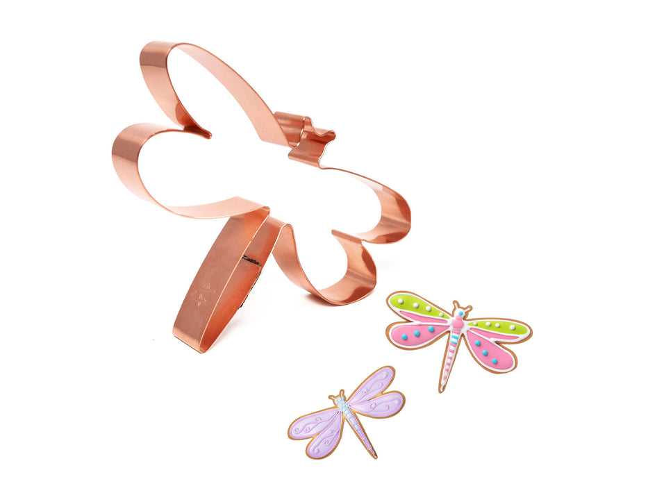 Copper Dragonfly Cookie Cutter, Insect Cookie Cutter, 5 x 3 inches, Made in USA
