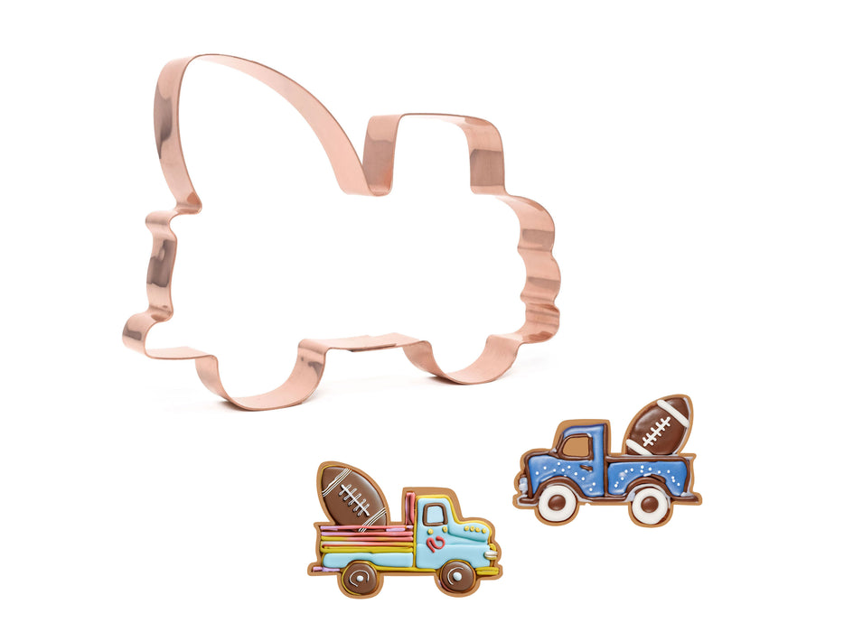 Pickup Truck with Football Cookie Cutter, 5.5 x 4 inches