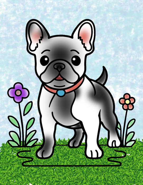 Free French Bulldog Coloring Page – Downloadable PNG