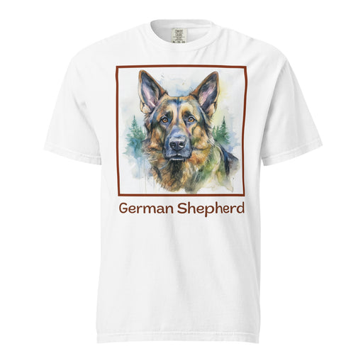 German Shepherd T-Shirt – Mens Watercolor Artwork - The Fussy Pup - 