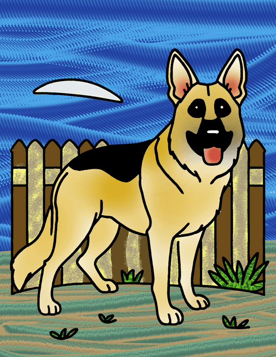 German Shepherd Coloring Page – Downloadable PNG - The Fussy Pup - Coloring Page