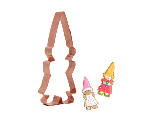 Girl Garden Gnome Copper Cookie Cutter, 2.25 x 5.25 inches