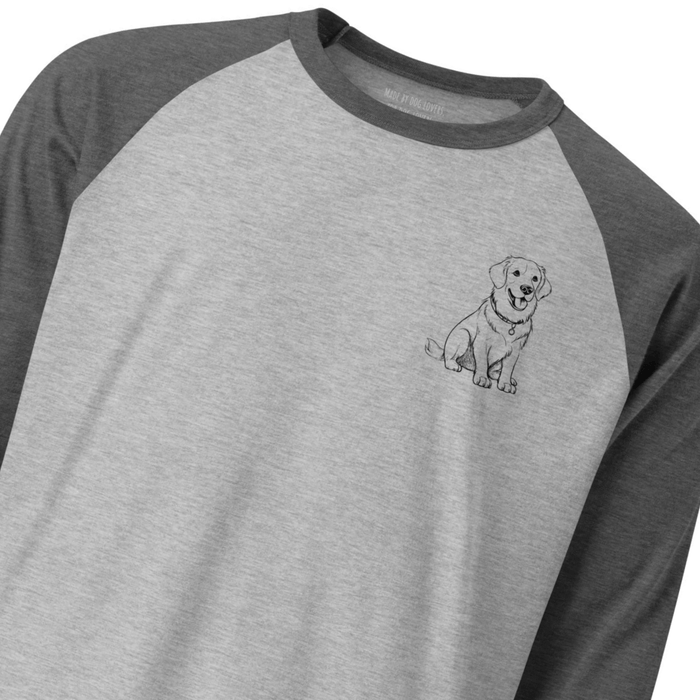 Golden Retriever Raglan Shirt – Lightweight ¾ Sleeve T-Shirt - The Fussy Pup - 