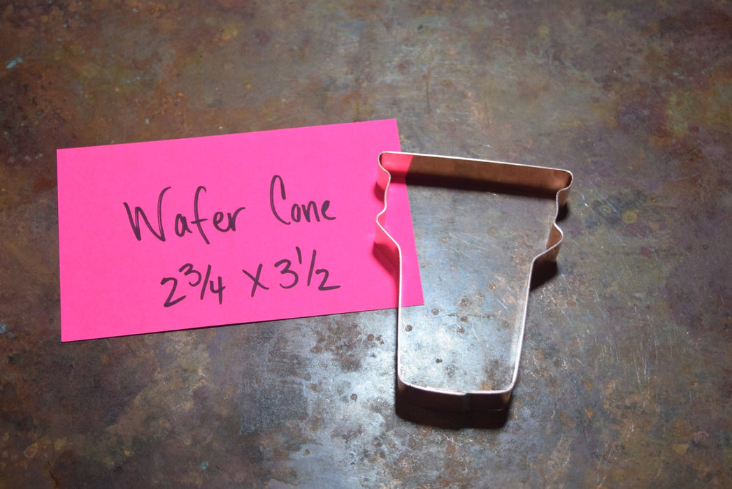 Wafer / Cake Ice Cream Cone  Copper Cookie Cutter - Handcrafted by The Fussy Pup