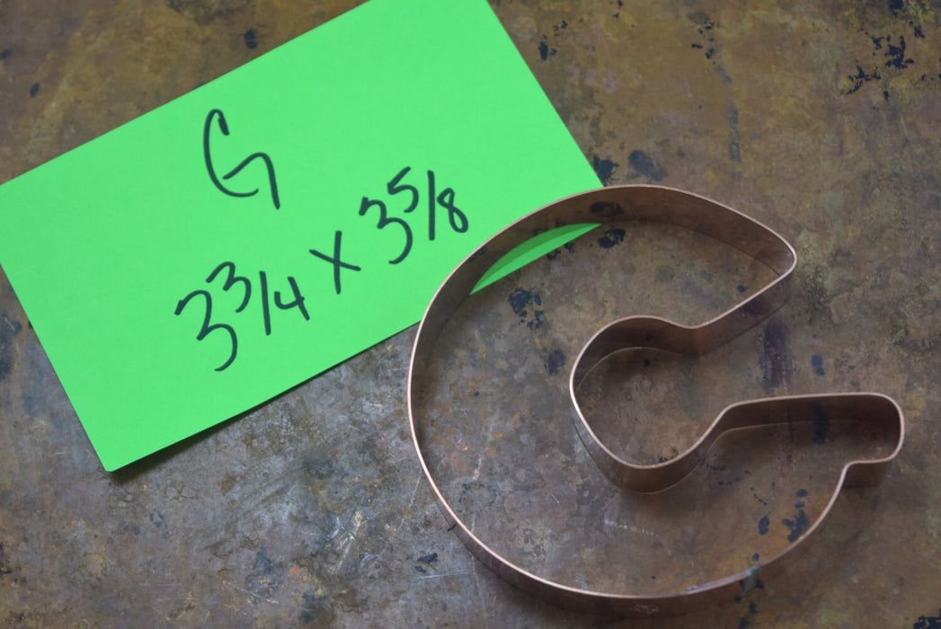 The Letter G Copper Alphabet Cookie Cutter - Handcrafted by The Fussy Pup