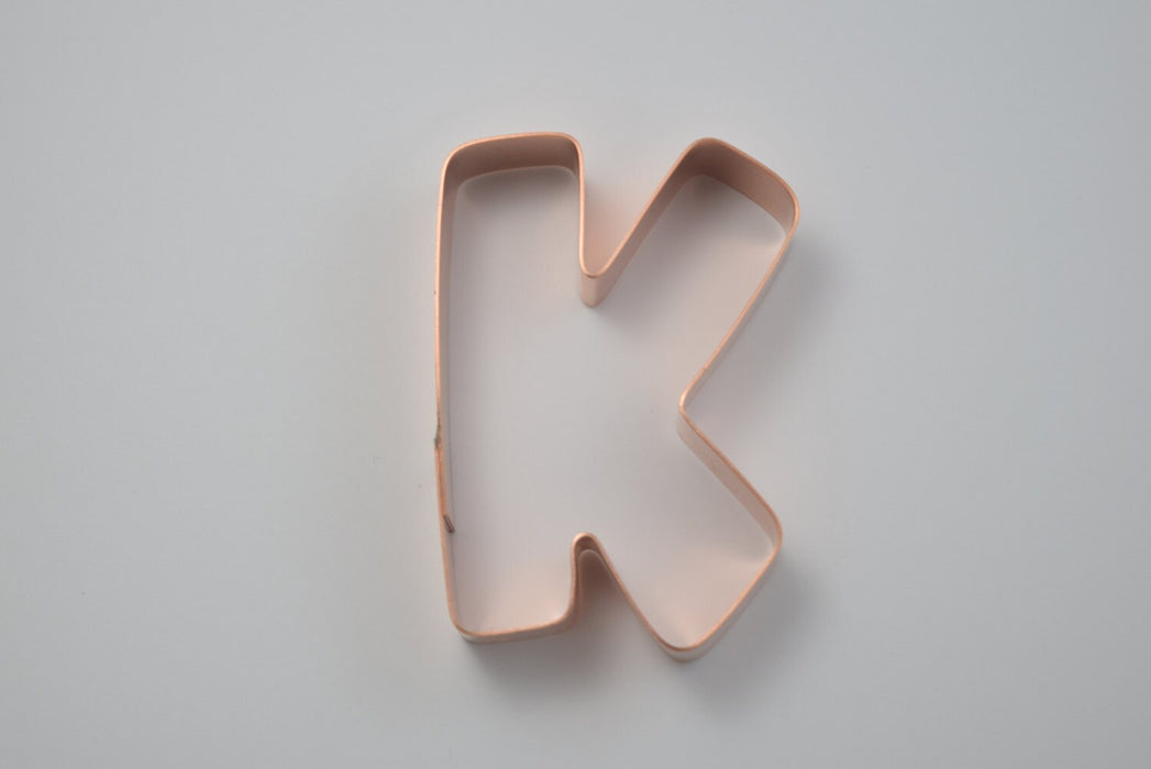 The Letter K Copper Alphabet Cookie Cutter - Handcrafted by The Fussy Pup