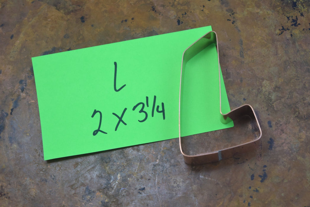 The Letter L Copper Alphabet Cookie Cutter - Handcrafted by The Fussy Pup