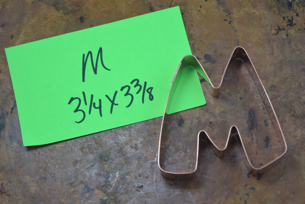 The Letter M Copper Alphabet Cookie Cutter - Handcrafted by The Fussy Pup