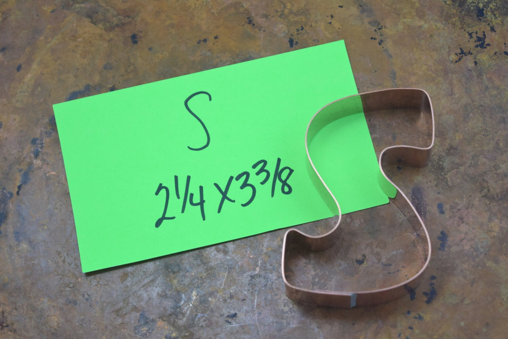 The Letter S Copper Alphabet Cookie Cutter - Handcrafted by The Fussy Pup