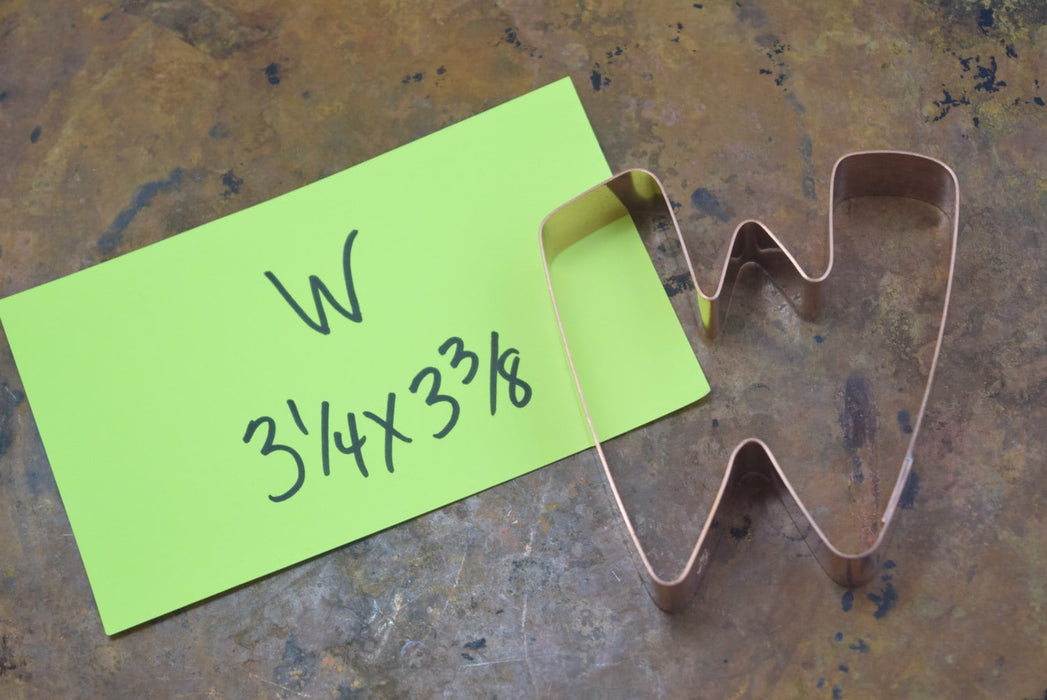 The Letter W Copper Alphabet Cookie Cutter - Handcrafted by The Fussy Pup