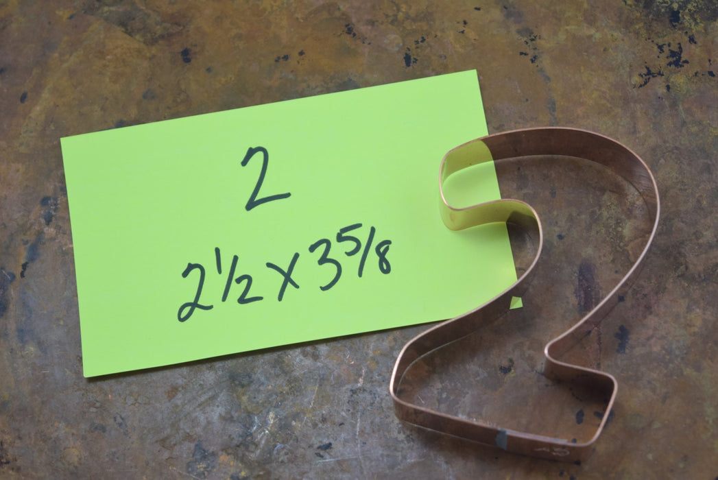 The Number 2 Copper Number Cookie Cutter - Handcrafted by The Fussy Pup