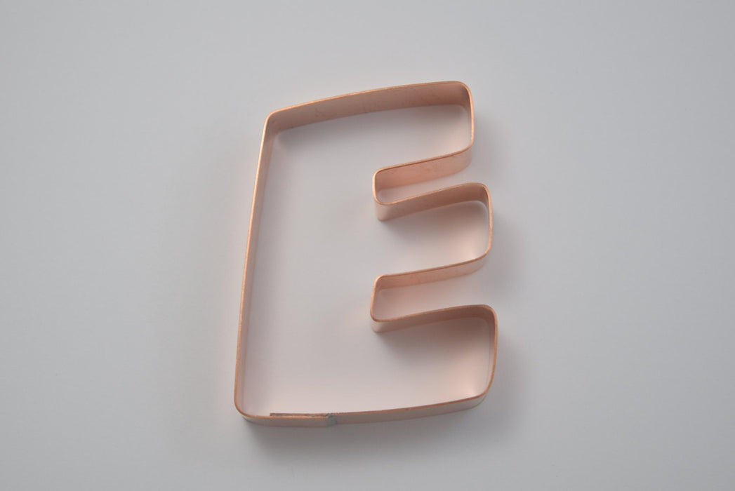 The Letter E Copper Alphabet Cookie Cutter - Handcrafted by The Fussy Pup