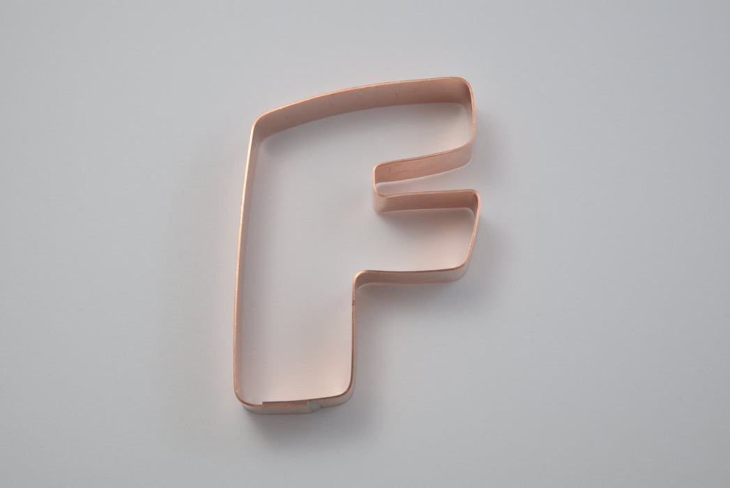 The Letter F Copper Alphabet Cookie Cutter - Handcrafted by The Fussy Pup