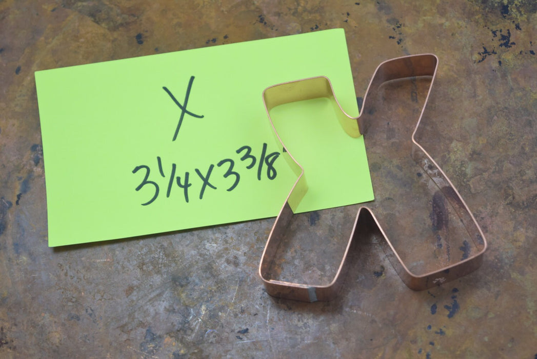 The Letter X Copper Alphabet Cookie Cutter - Handcrafted by The Fussy Pup