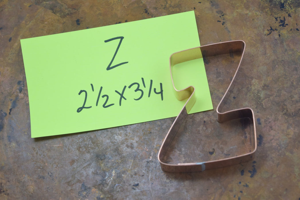 The Letter Z Copper Alphabet Cookie Cutter - Handcrafted by The Fussy Pup