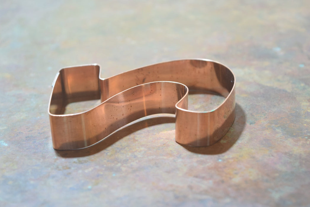 The Number 2 Copper Number Cookie Cutter - Handcrafted by The Fussy Pup